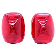 39,75 Karat No Heat Vivid Red Ruby Sugarloaf Paar