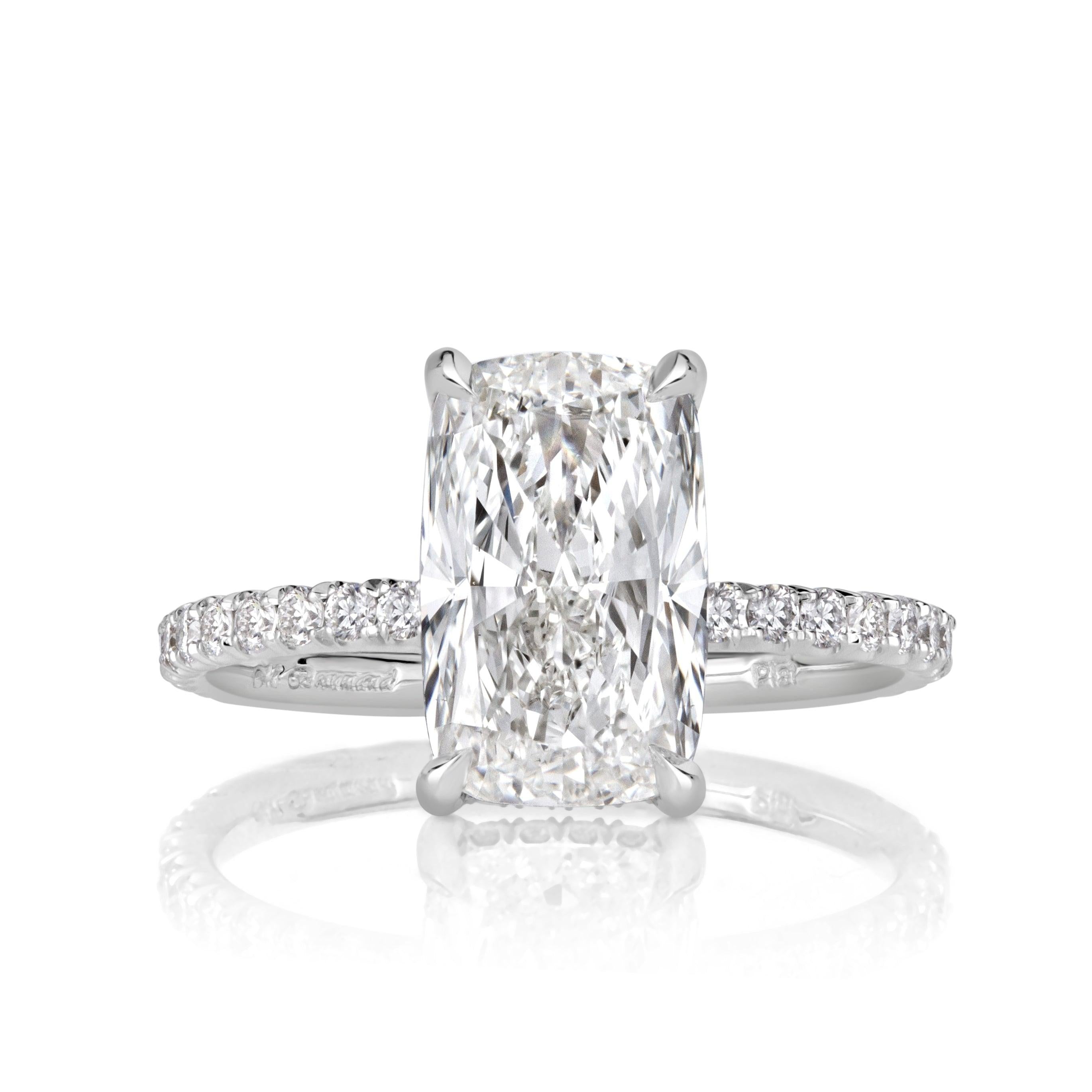 3.97ct Elongated Cushion Cut Diamond Engagement Ring