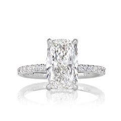 3.97ct Elongated Cushion Cut Diamond Engagement Ring
