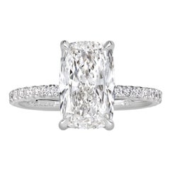 3.97ct Elongated Cushion Cut Diamond Engagement Ring