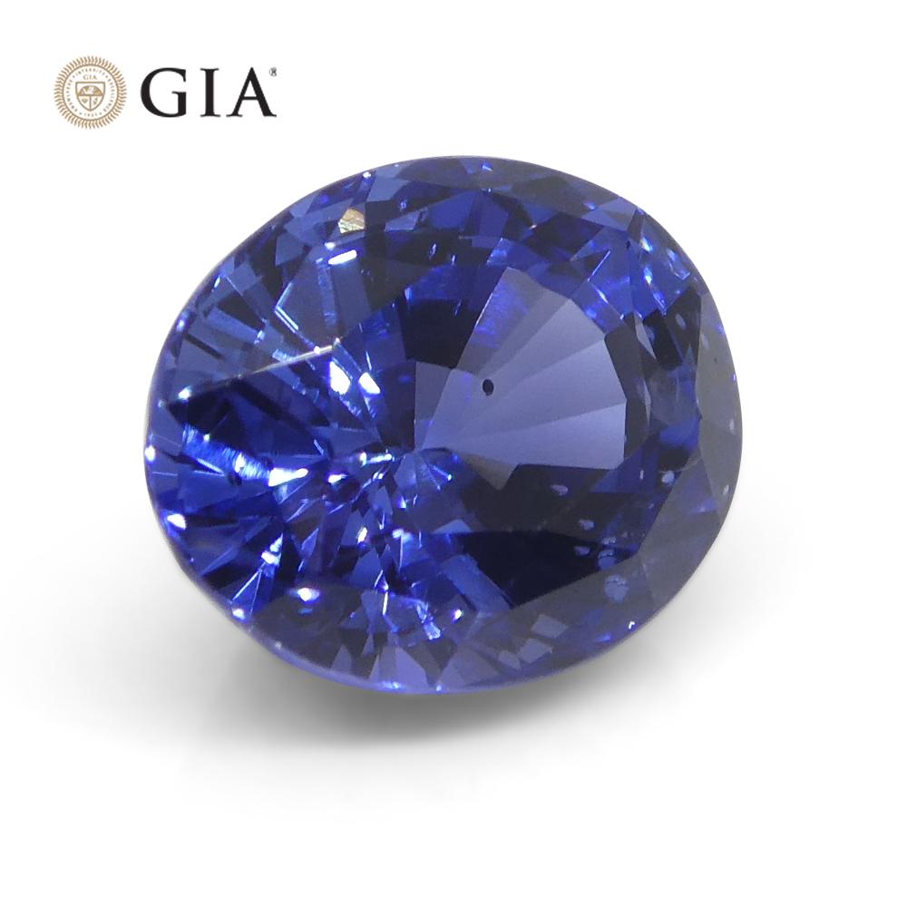 3.98 Carat Oval Blue Sapphire GIA Certified Sri Lanka For Sale 4