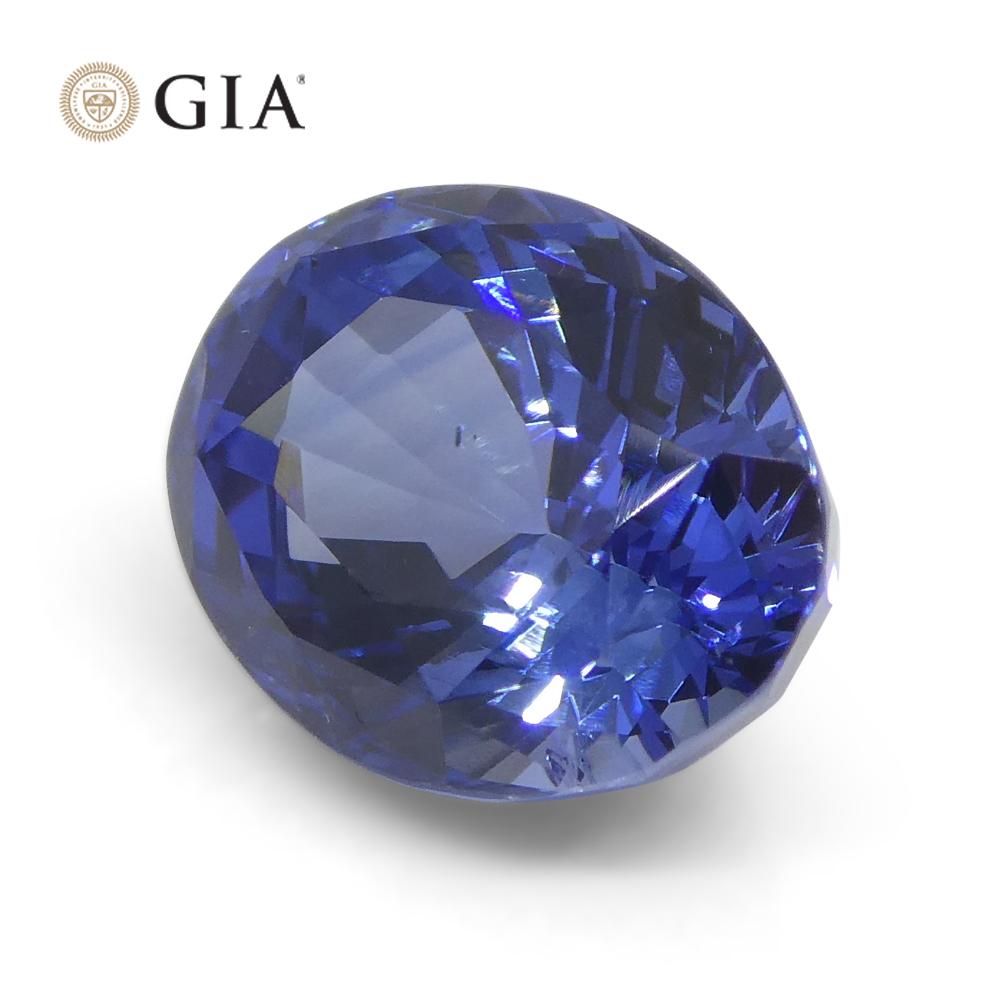 3.98 Carat Oval Blue Sapphire GIA Certified Sri Lanka For Sale 6