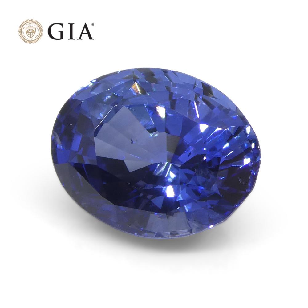 3.98 Carat Oval Blue Sapphire GIA Certified Sri Lanka For Sale 7