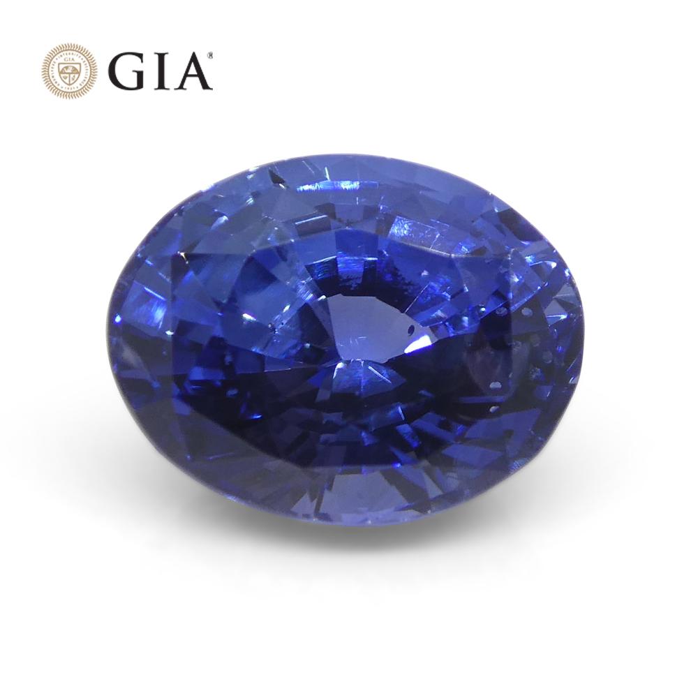 3.98 Carat Oval Blue Sapphire GIA Certified Sri Lanka For Sale 8