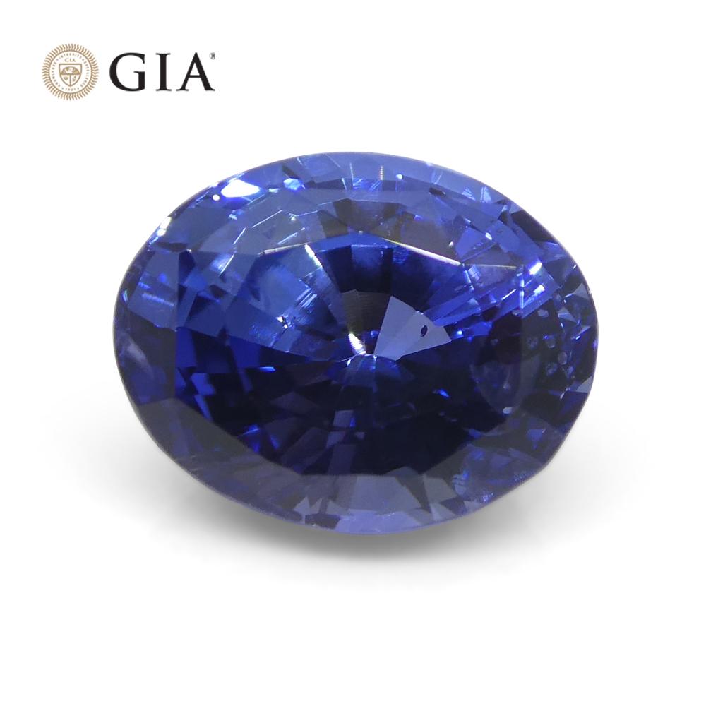 3.98 Carat Oval Blue Sapphire GIA Certified Sri Lanka For Sale 1