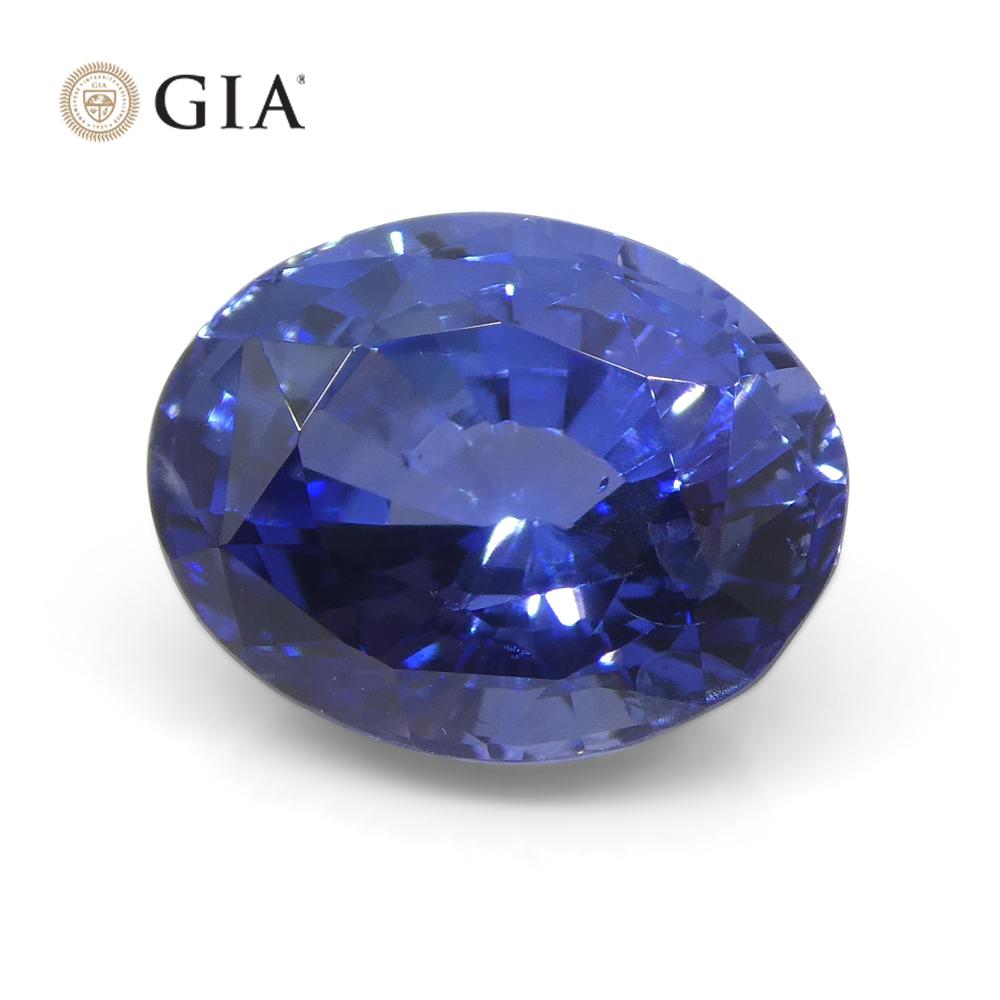 3.98 Carat Oval Blue Sapphire GIA Certified Sri Lanka For Sale 3
