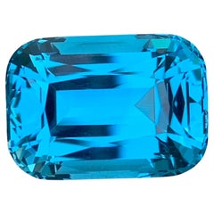 39.85 Carat Gorgeous Faceted Swiss Blue Topaz Cushion Shape Gem