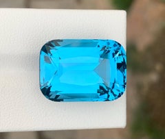 39.85 Carat Natural Loose Swiss Blue Topaz Stone Cushion Cut African Gemstone