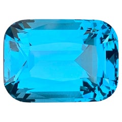 39.85 Carat Natural Loose Swiss Blue Topaz Stone Cushion Cut African Gemstone