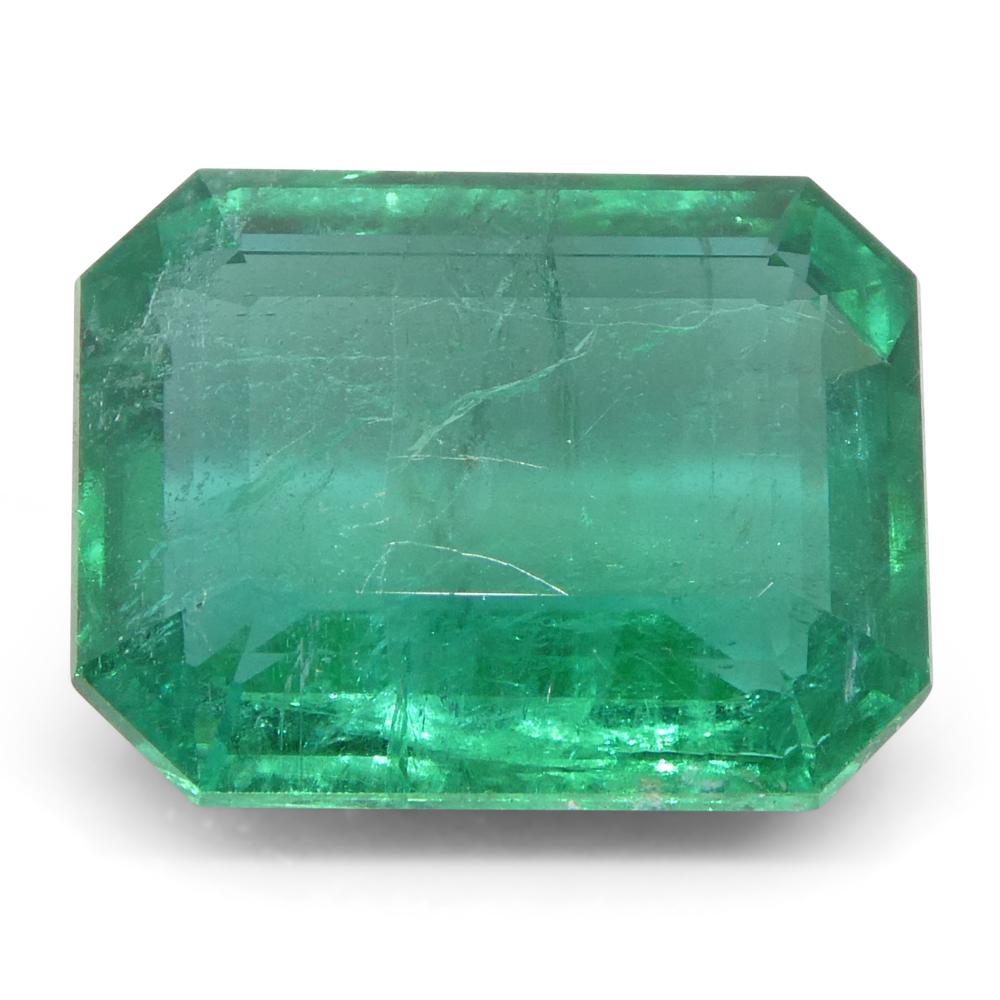 3,98ct Achteck-/Smaragdschliff Grüner Smaragd GIA zertifiziert Sambia (F2) im Angebot 6