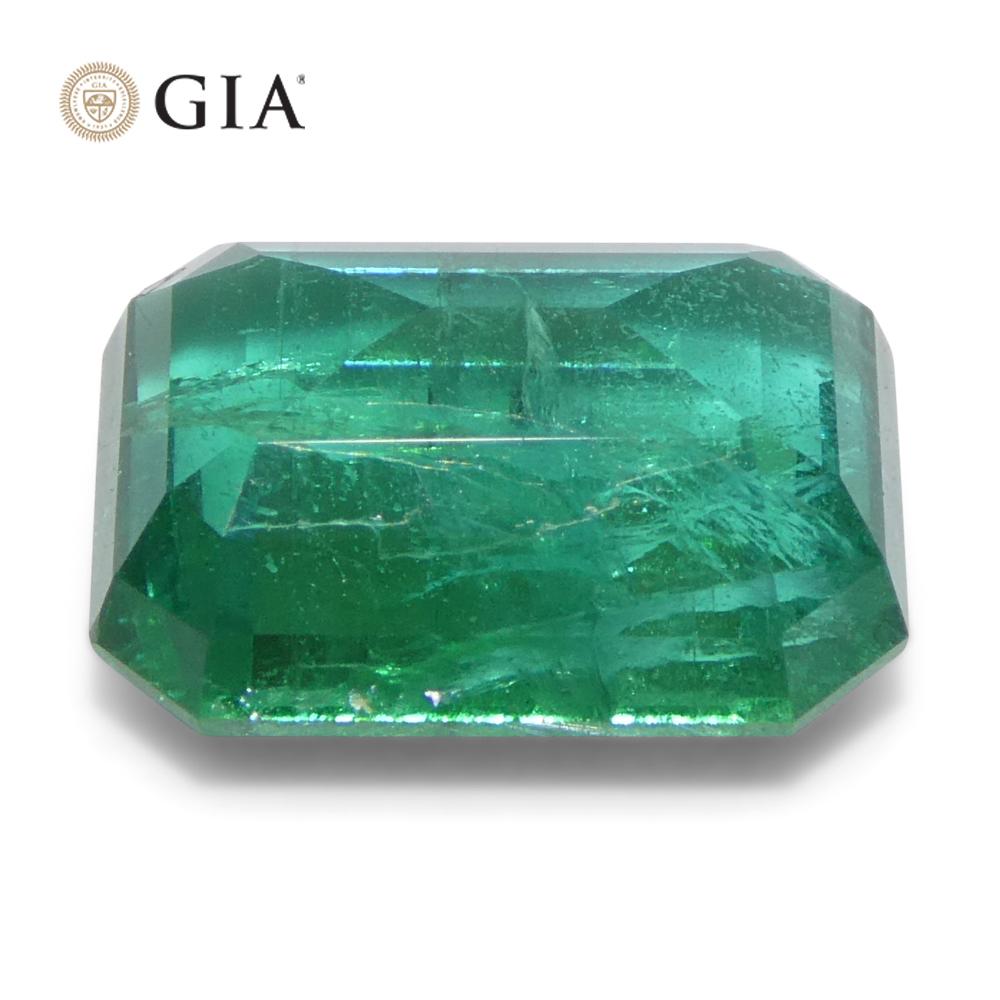 3,98ct Achteck-/Smaragdschliff Grüner Smaragd GIA zertifiziert Sambia (F2) im Angebot 8