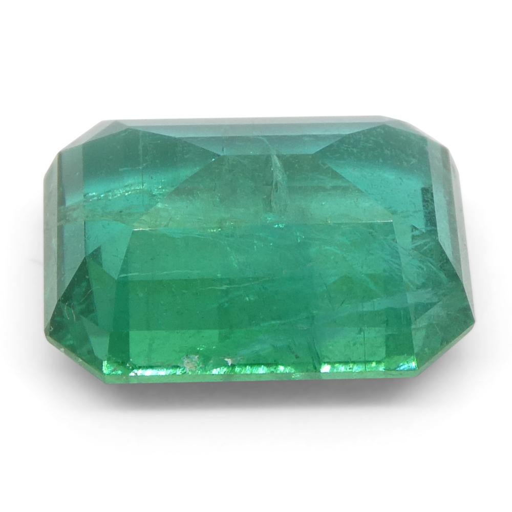 3,98ct Achteck-/Smaragdschliff Grüner Smaragd GIA zertifiziert Sambia (F2) im Angebot 7
