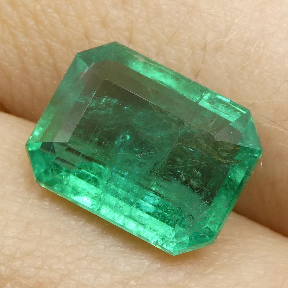 3,98ct Achteck-/Smaragdschliff Grüner Smaragd GIA zertifiziert Sambia (F2) im Angebot 8