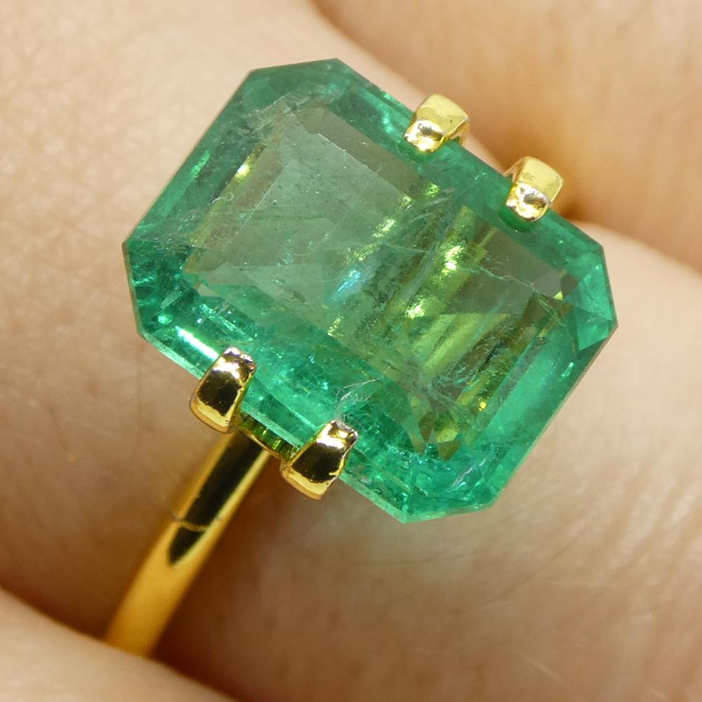 3,98ct Achteck-/Smaragdschliff Grüner Smaragd GIA zertifiziert Sambia (F2) im Zustand „Neu“ im Angebot in Toronto, Ontario