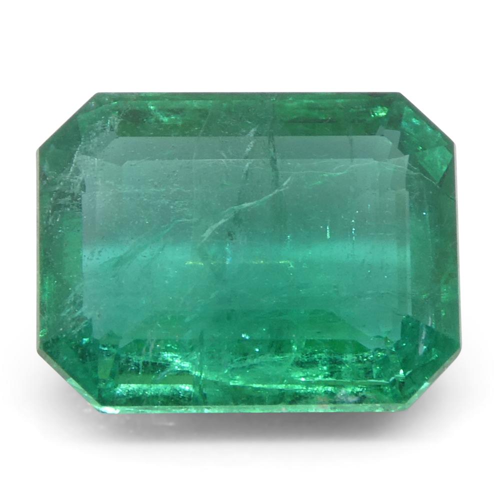 3,98ct Achteck-/Smaragdschliff Grüner Smaragd GIA zertifiziert Sambia (F2) für Damen oder Herren im Angebot