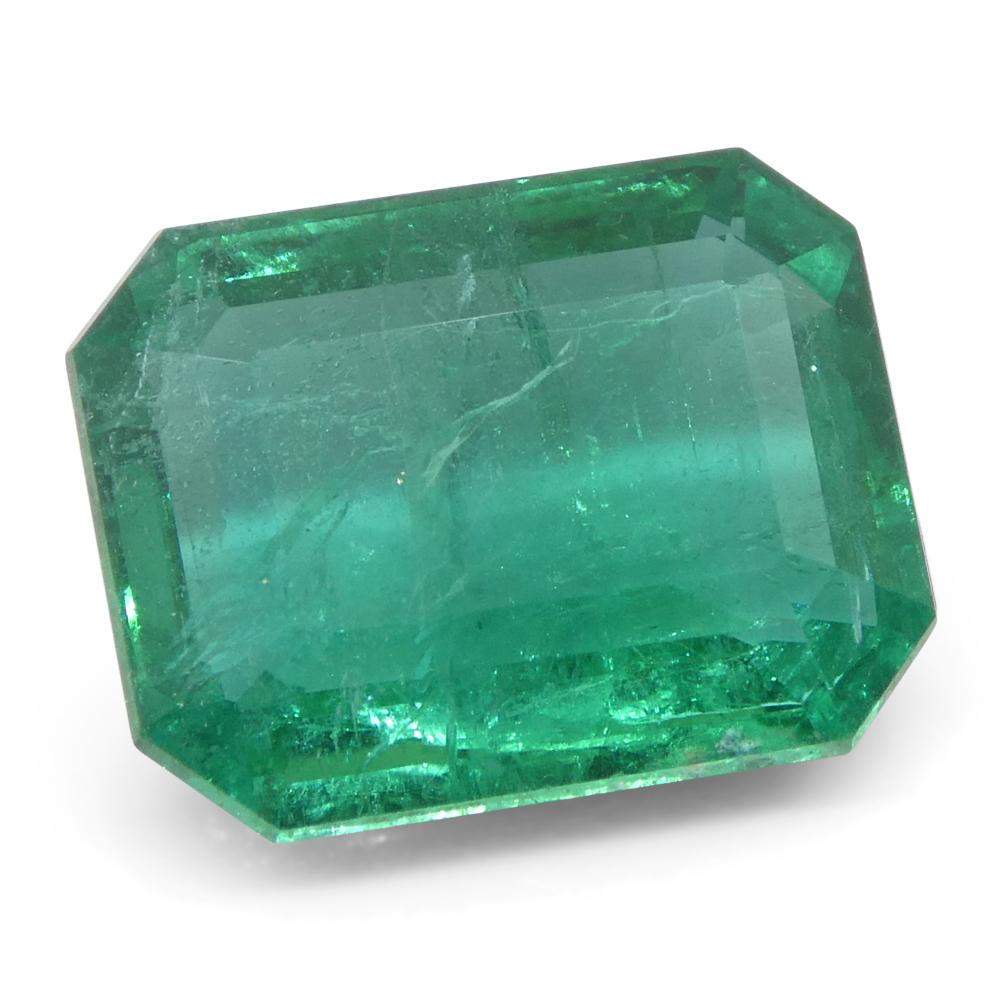 3,98ct Achteck-/Smaragdschliff Grüner Smaragd GIA zertifiziert Sambia (F2) im Angebot 1
