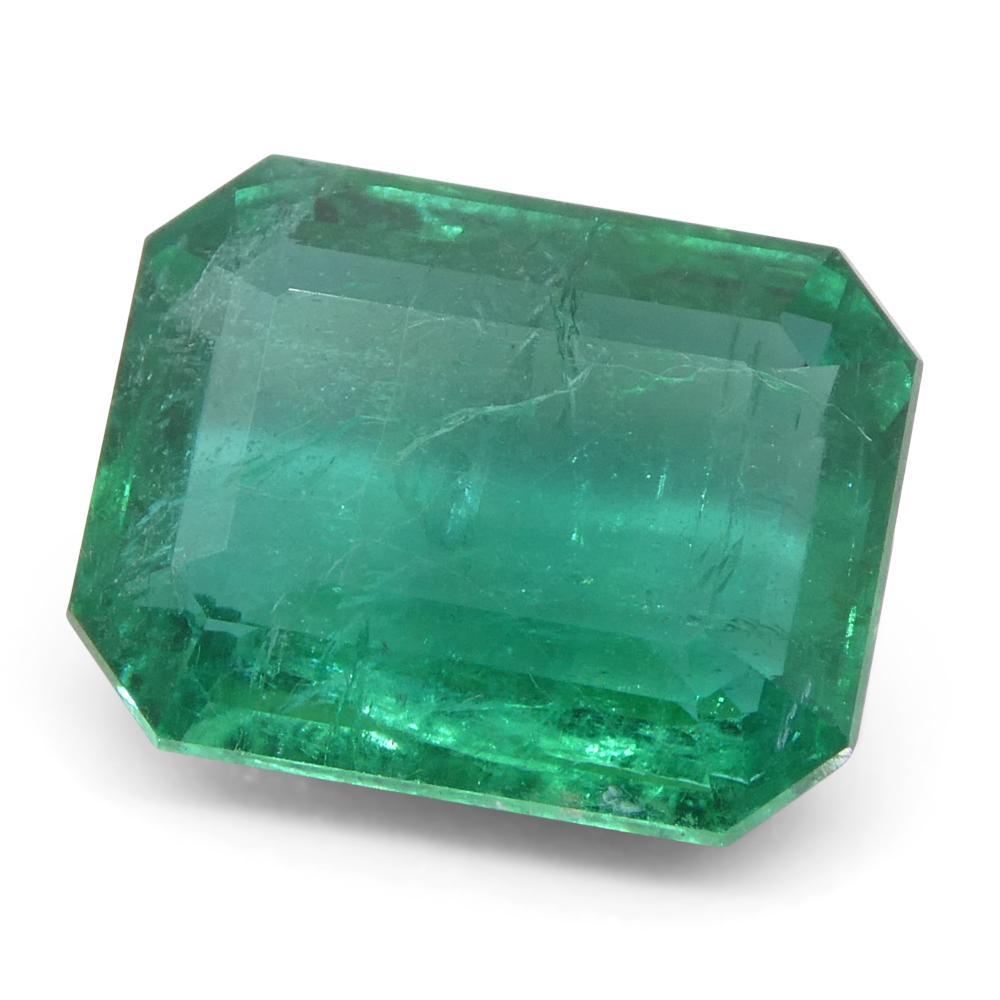 3,98ct Achteck-/Smaragdschliff Grüner Smaragd GIA zertifiziert Sambia (F2) im Angebot 2