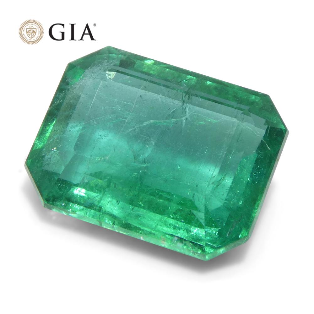 3,98ct Achteck-/Smaragdschliff Grüner Smaragd GIA zertifiziert Sambia (F2) im Angebot 6