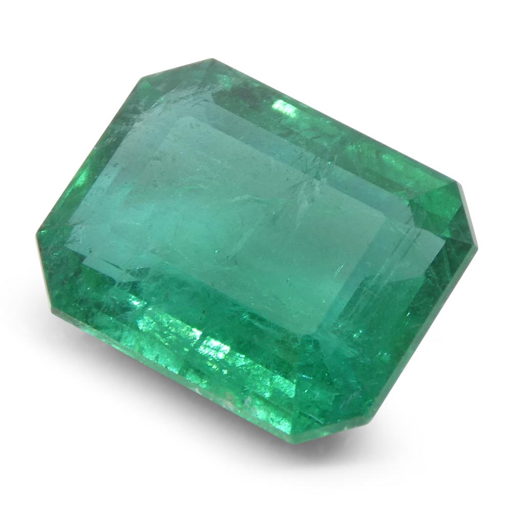 3,98ct Achteck-/Smaragdschliff Grüner Smaragd GIA zertifiziert Sambia (F2) im Angebot 5