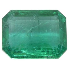 Émeraude verte octogonale/émeraude taille émeraude certifiée GIA (F2) de 3,98 carats