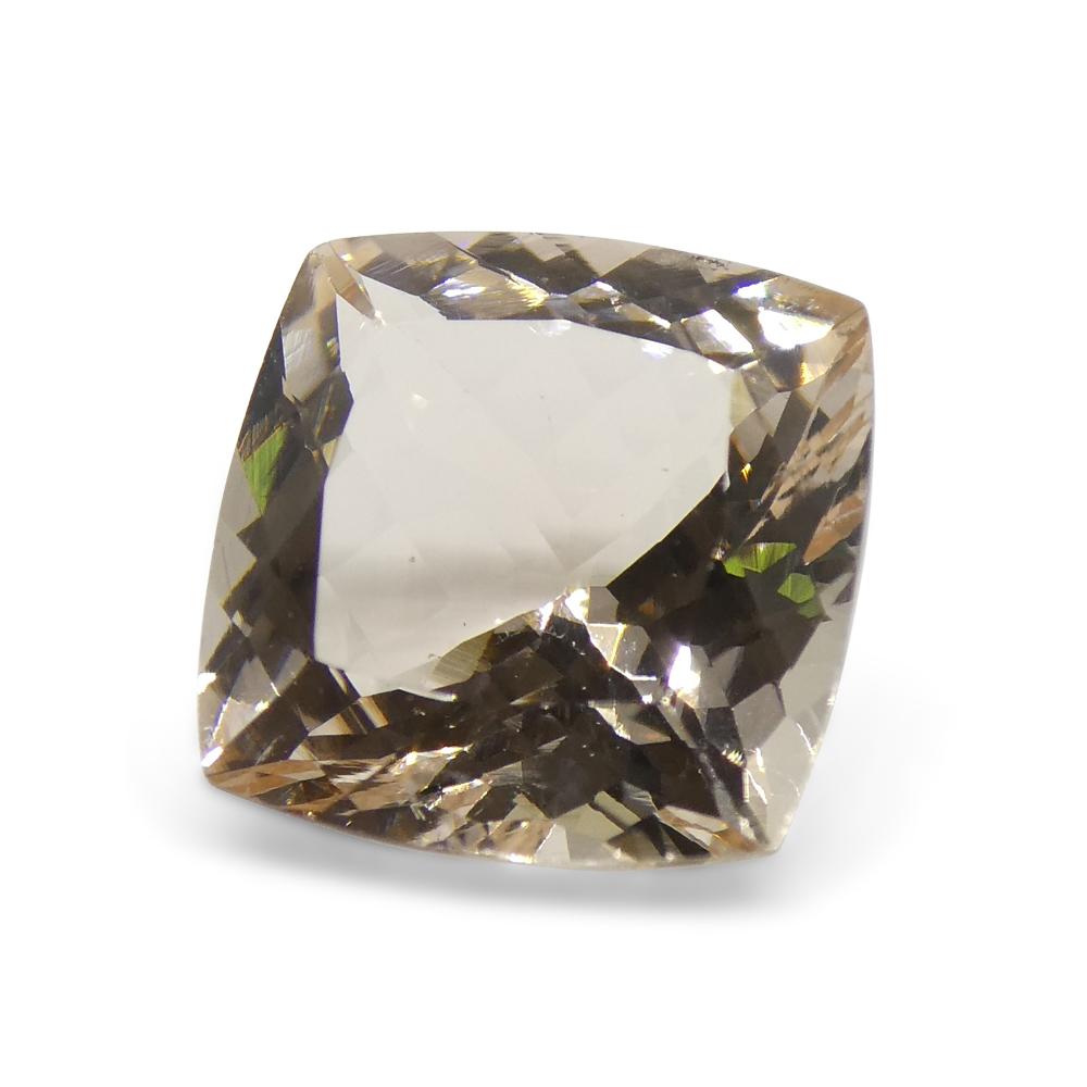 3.98ct Square Cushion Pink-Orange Morganite For Sale 7