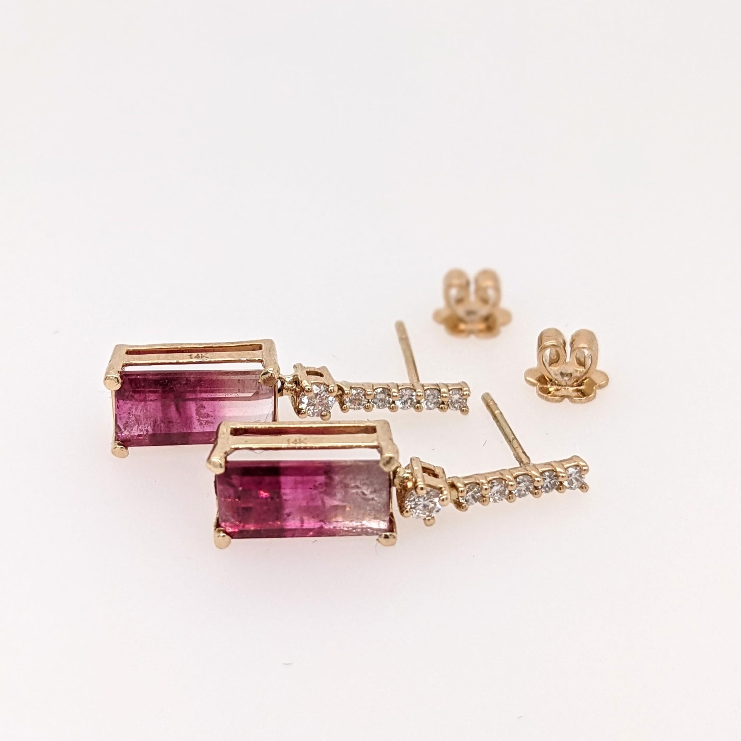 These stunning Tourmaline earrings are the perfect addition to any jewelry collection! A unique ombre of light to dark pink make this tourmaline especially beautiful!

Specifications

Item Type: Earrings
Center Stone: Tourmaline
Treatment: