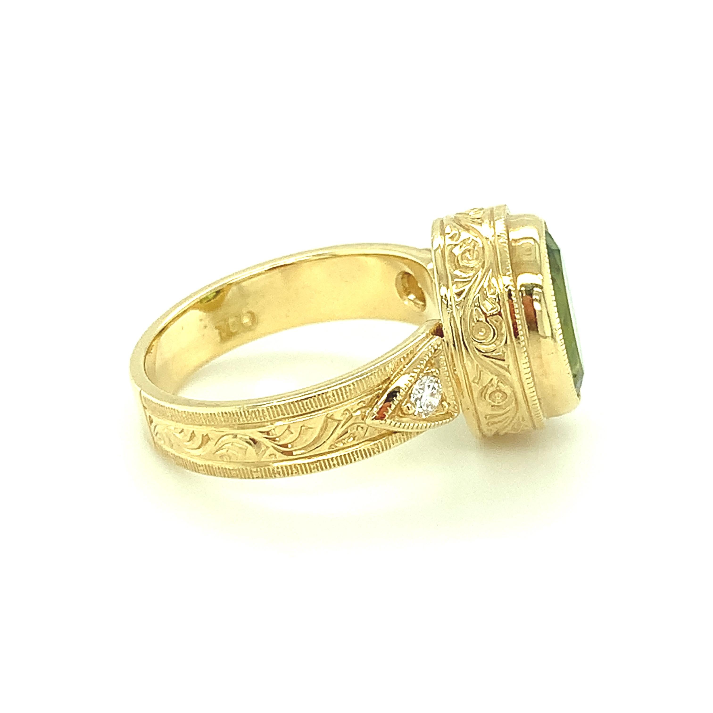 peridot wedding ring set