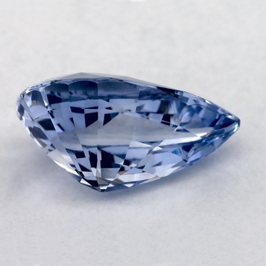 3.99 Ct Blue Sapphire Pear Loose Gemstone In New Condition For Sale In Fort Lee, NJ