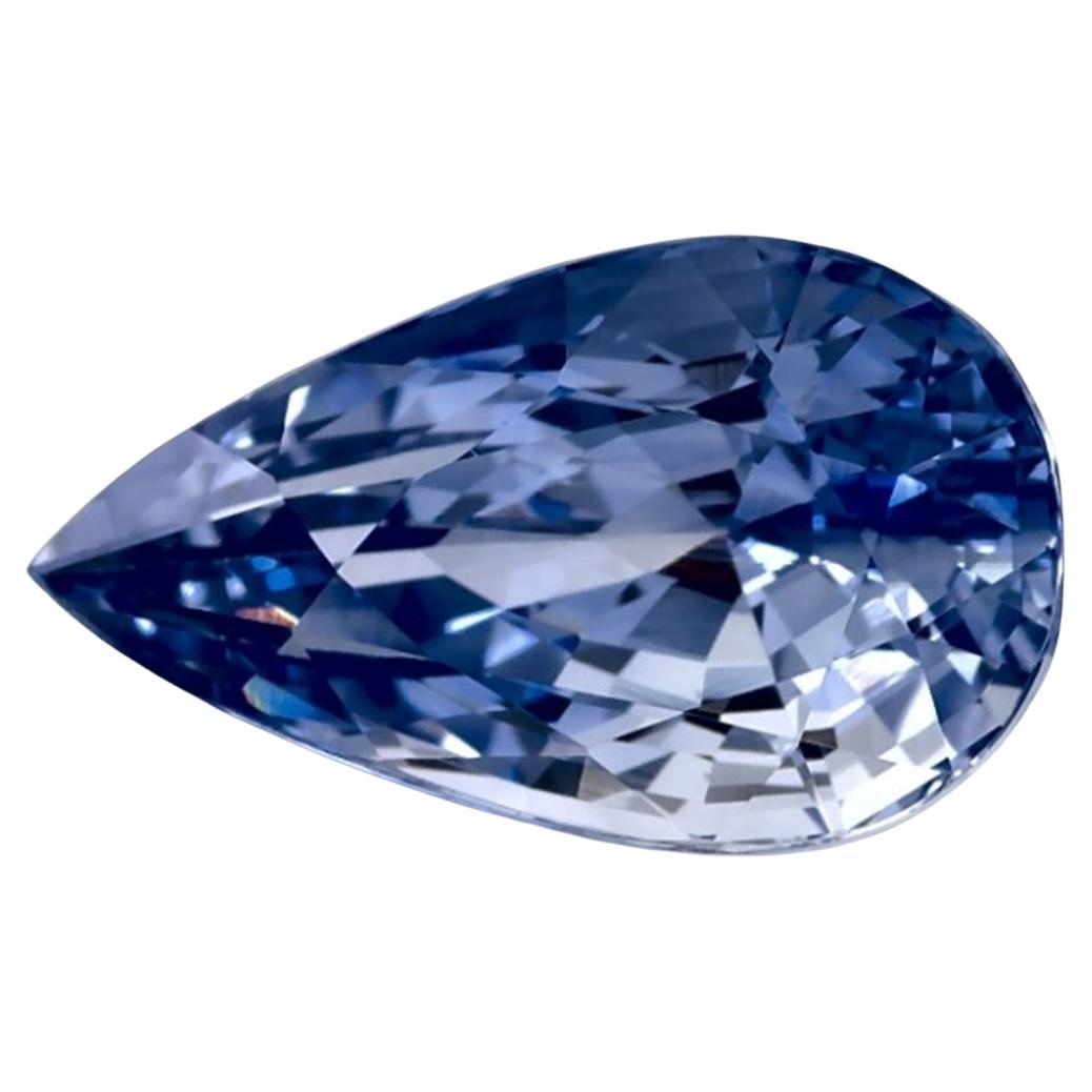 3.99 Ct Blue Sapphire Pear Loose Gemstone For Sale