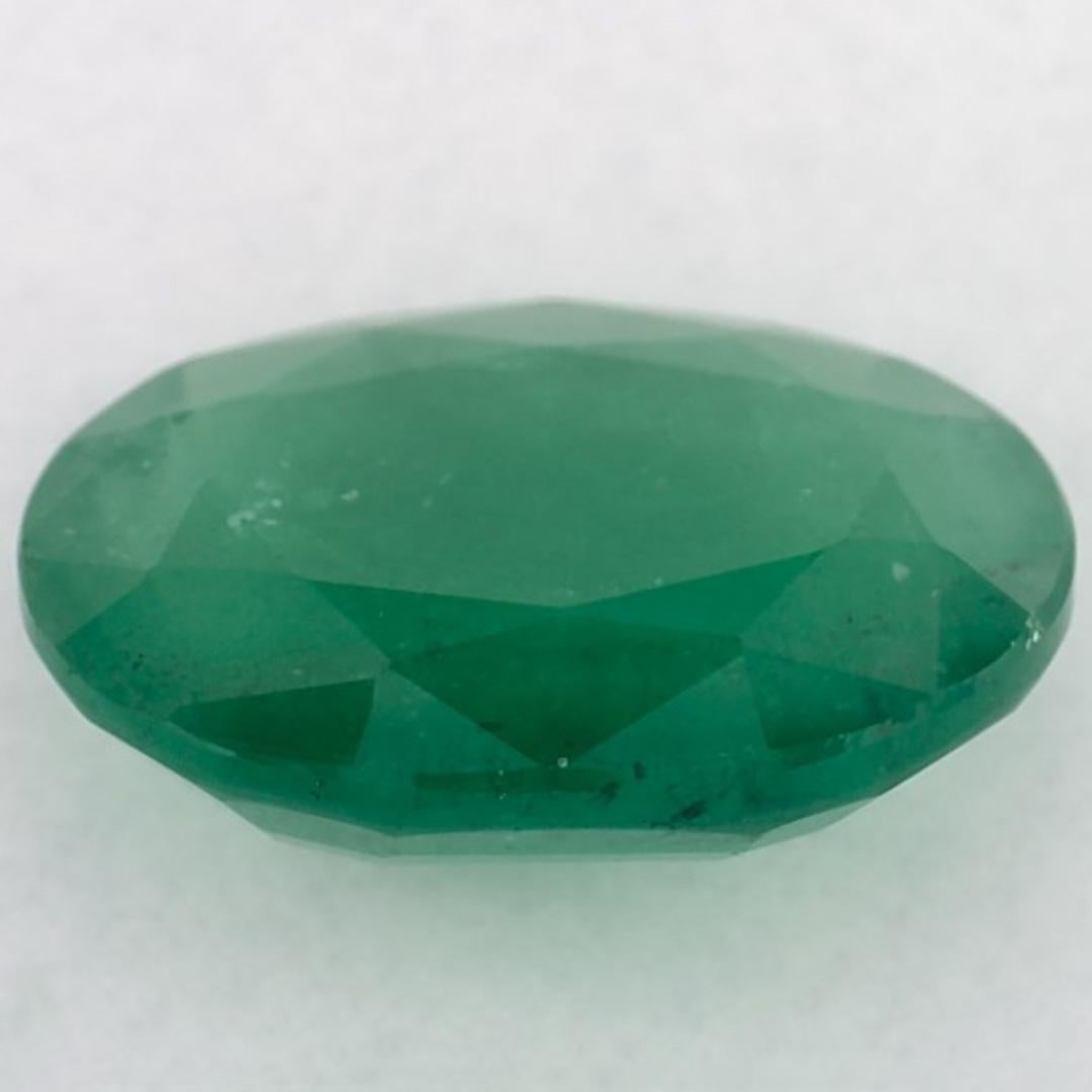 3.99 Ct Emerald Oval Loose Gemstone In New Condition For Sale In Fort Lee, NJ