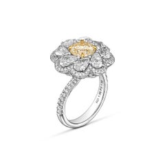 Anello con diamanti naturali rotondi da 3,99 tcw in oro bianco 18k