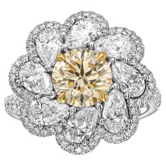 Anello con diamanti naturali rotondi da 3,99 tcw in oro bianco 18k