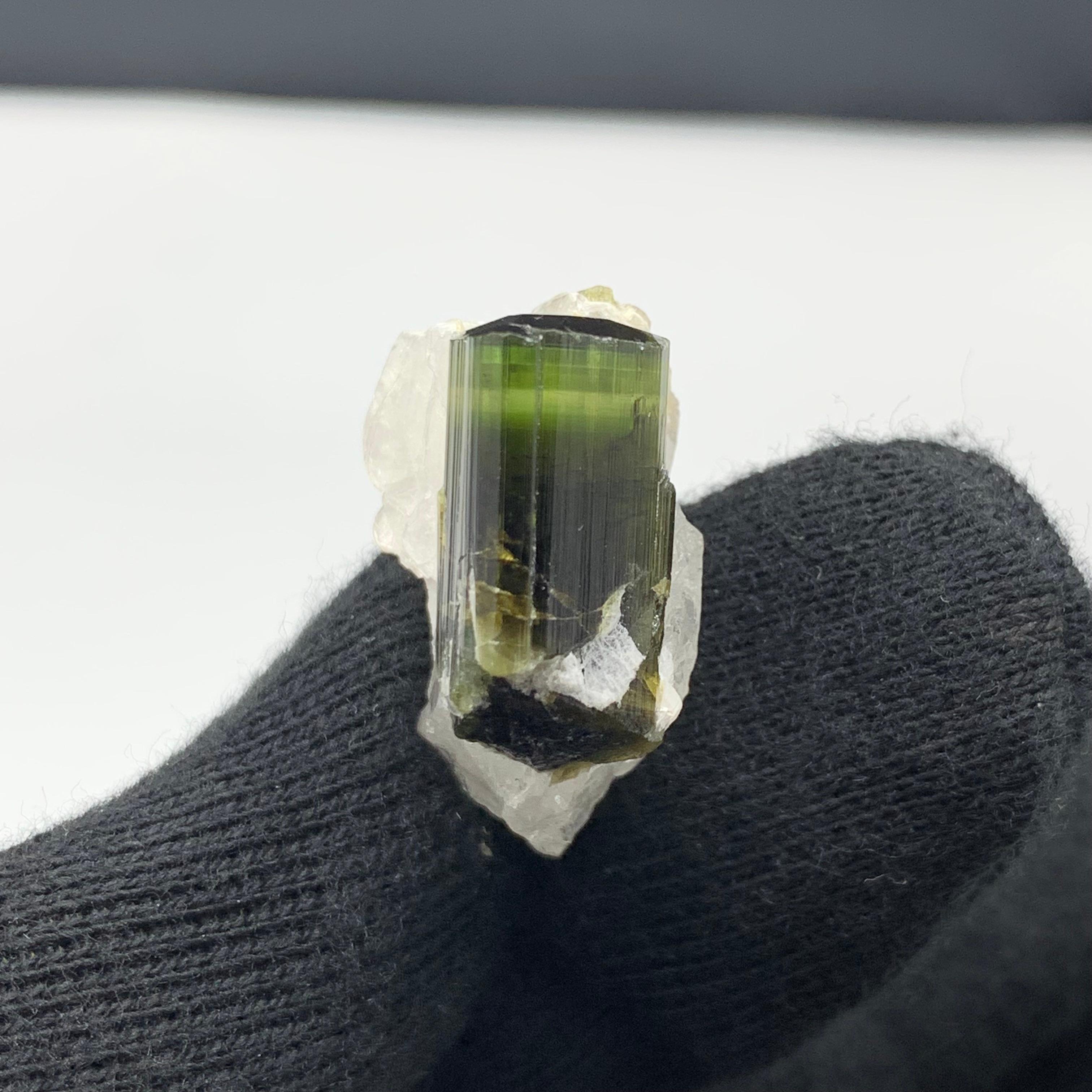 Adam Style 39.95 Carat Pretty Tourmaline with Albite Specimen From Skardu, Pakistan  For Sale