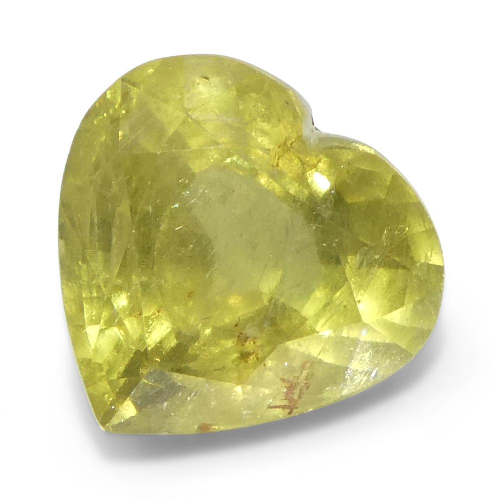3.99ct Heart Orange-Yellow Sapphire from Tanzania, Unheated For Sale 6
