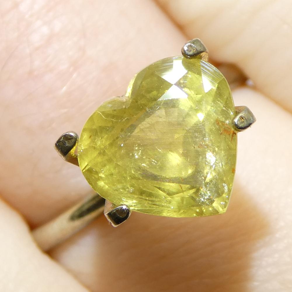 Brilliant Cut 3.99ct Heart Orange-Yellow Sapphire from Tanzania, Unheated For Sale