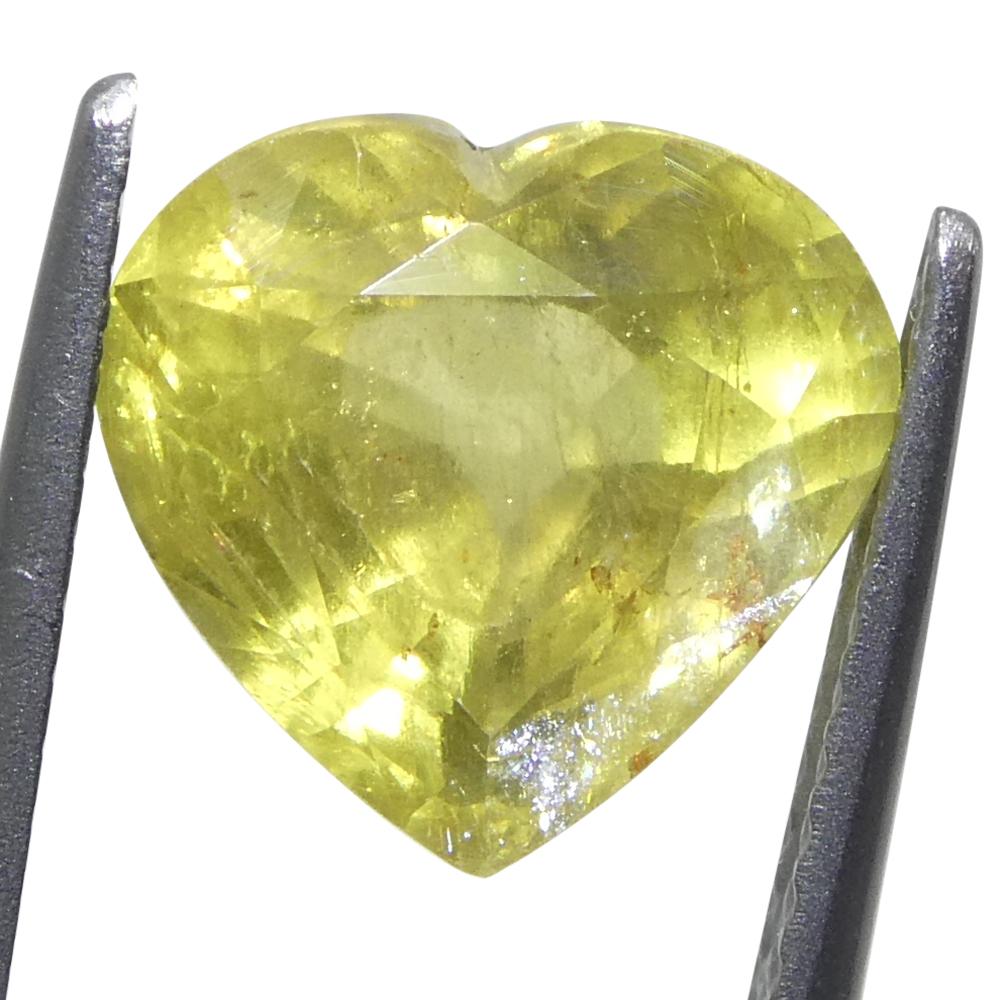 3.99ct Heart Orange-Yellow Sapphire from Tanzania, Unheated In New Condition For Sale In Toronto, Ontario