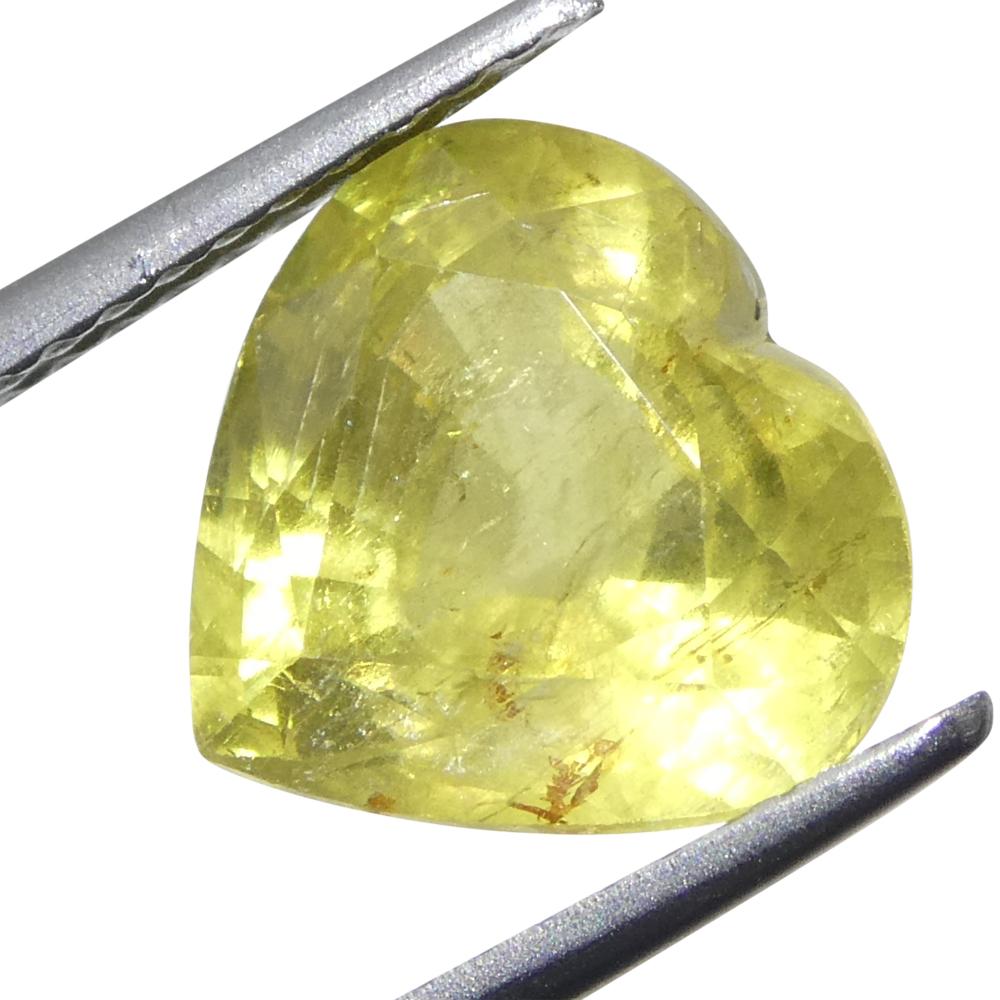 3.99ct Heart Orange-Yellow Sapphire from Tanzania, Unheated For Sale 1