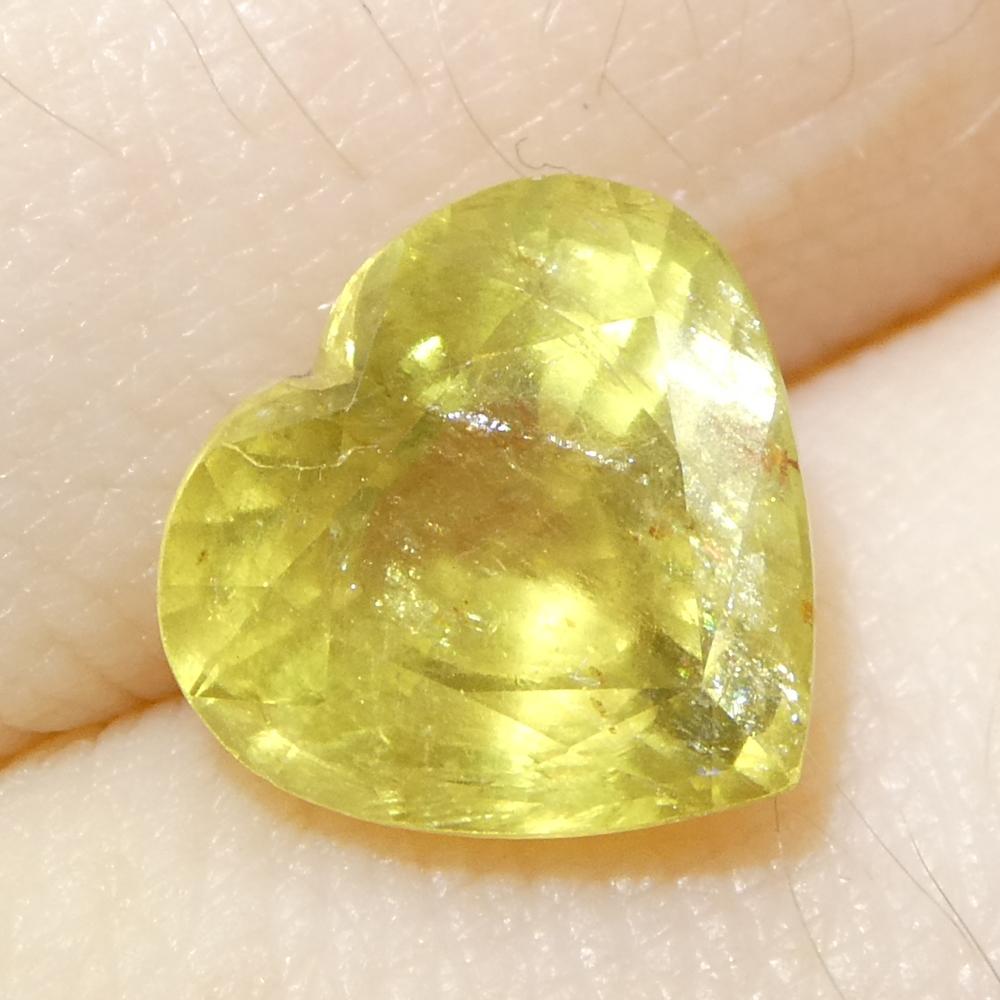 3.99ct Heart Orange-Yellow Sapphire from Tanzania, Unheated For Sale 2