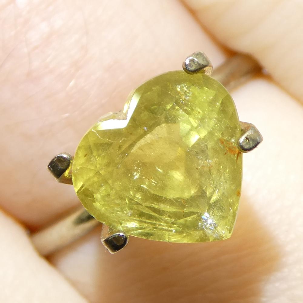 3.99ct Heart Orange-Yellow Sapphire from Tanzania, Unheated For Sale 4