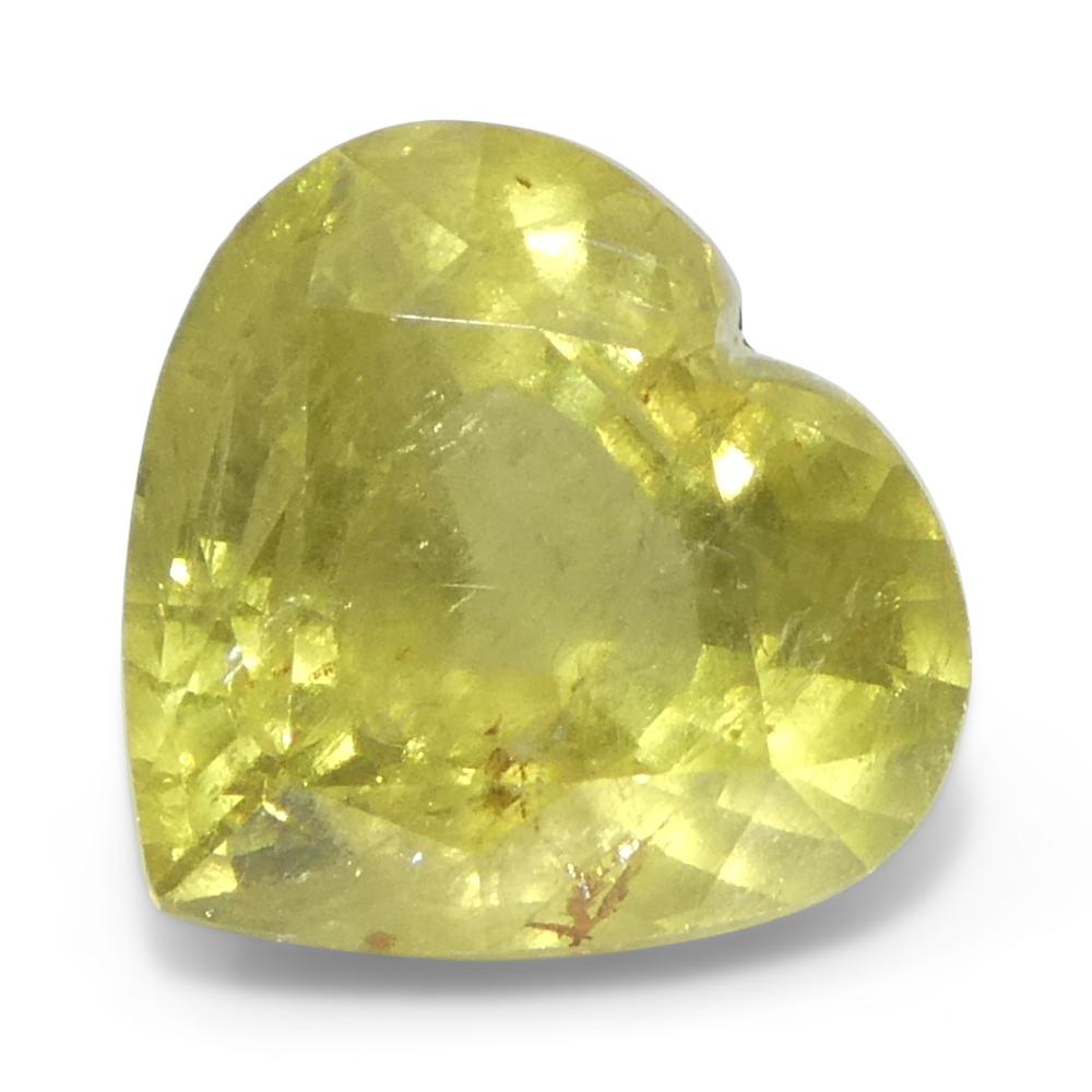 Women's or Men's 3.99ct Heart Orange-Yellow Sapphire from Tanzania, Unheated For Sale