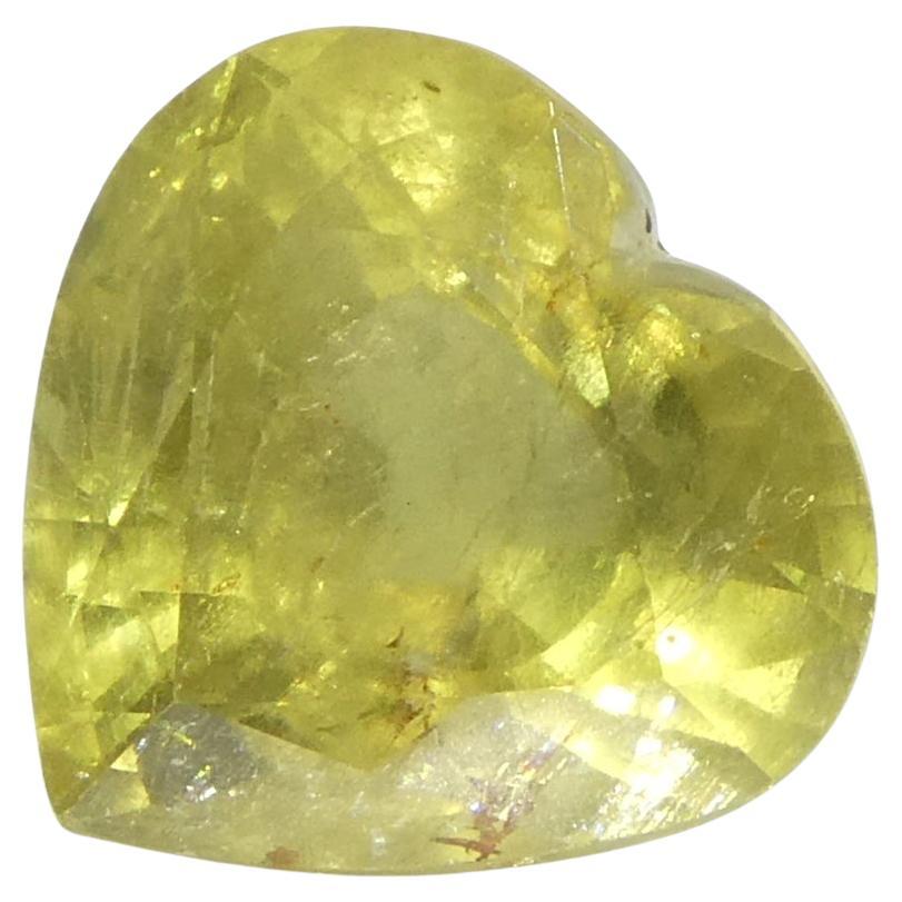 3.99ct Heart Orange-Yellow Sapphire from Tanzania, Unheated For Sale