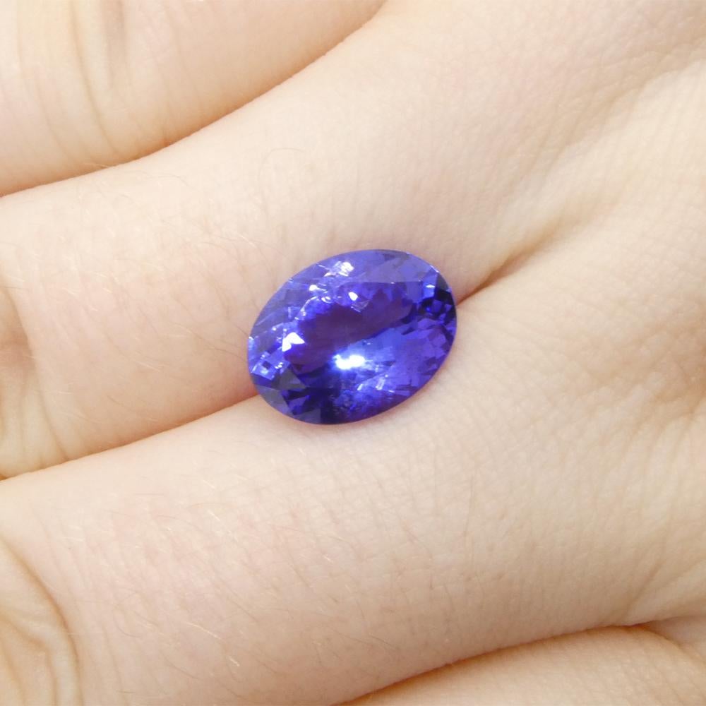 3.9ct Oval Violet Blue Tanzanite from Tanzania For Sale 8