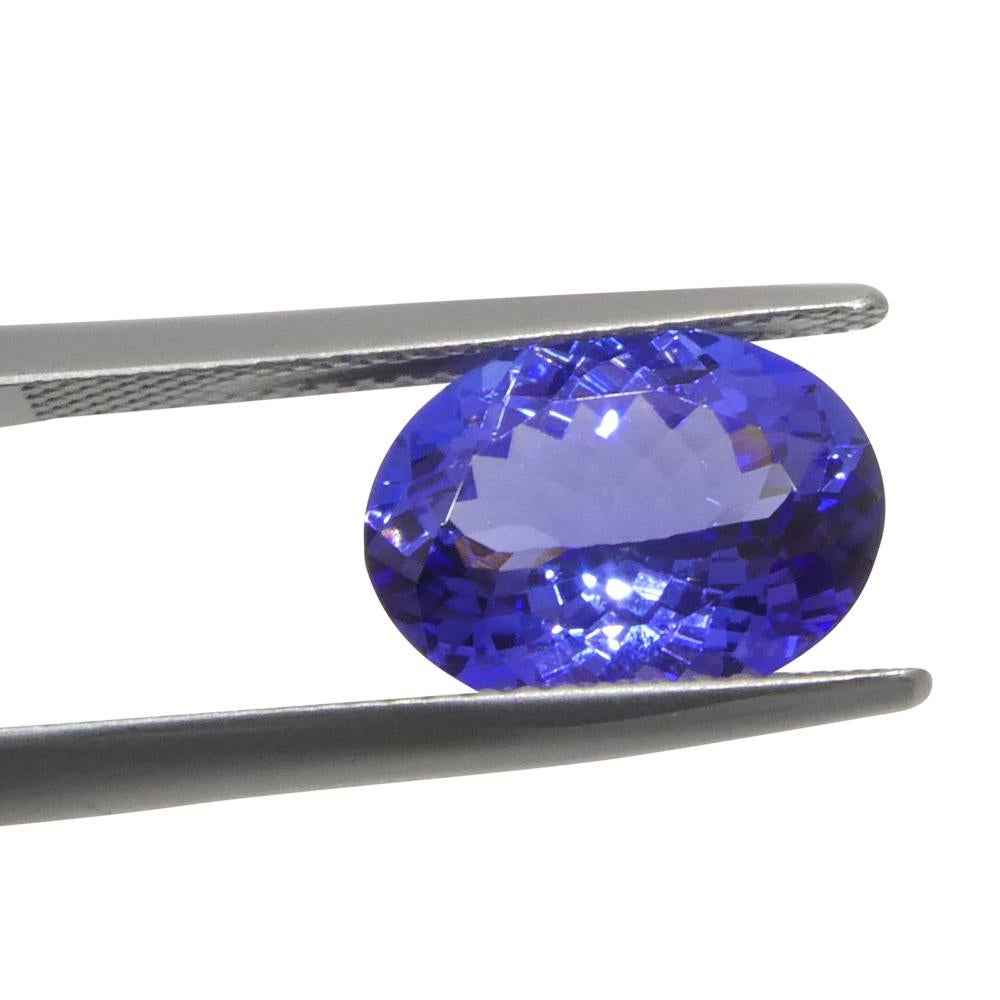 Oval Cut 3.9ct Oval Violet Blue Tanzanite from Tanzania For Sale