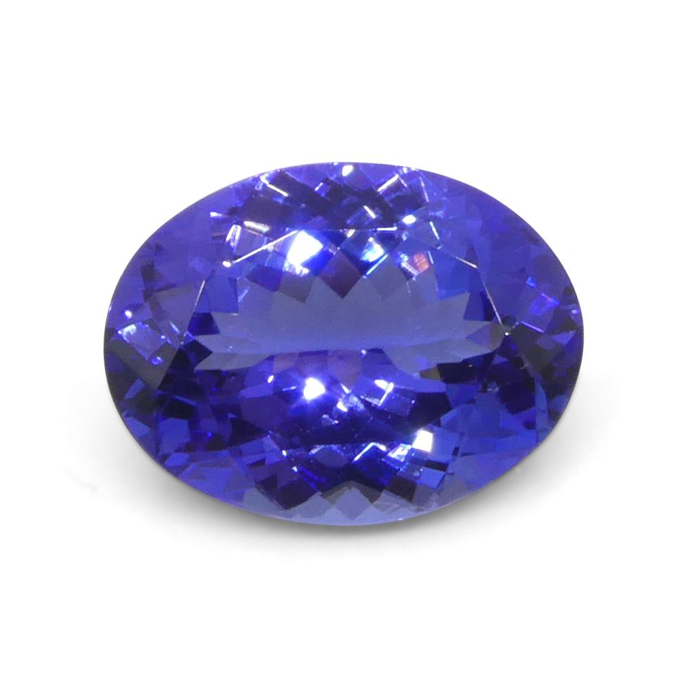 3.9ct Oval Violet Blue Tanzanite from Tanzania In New Condition For Sale In Toronto, Ontario