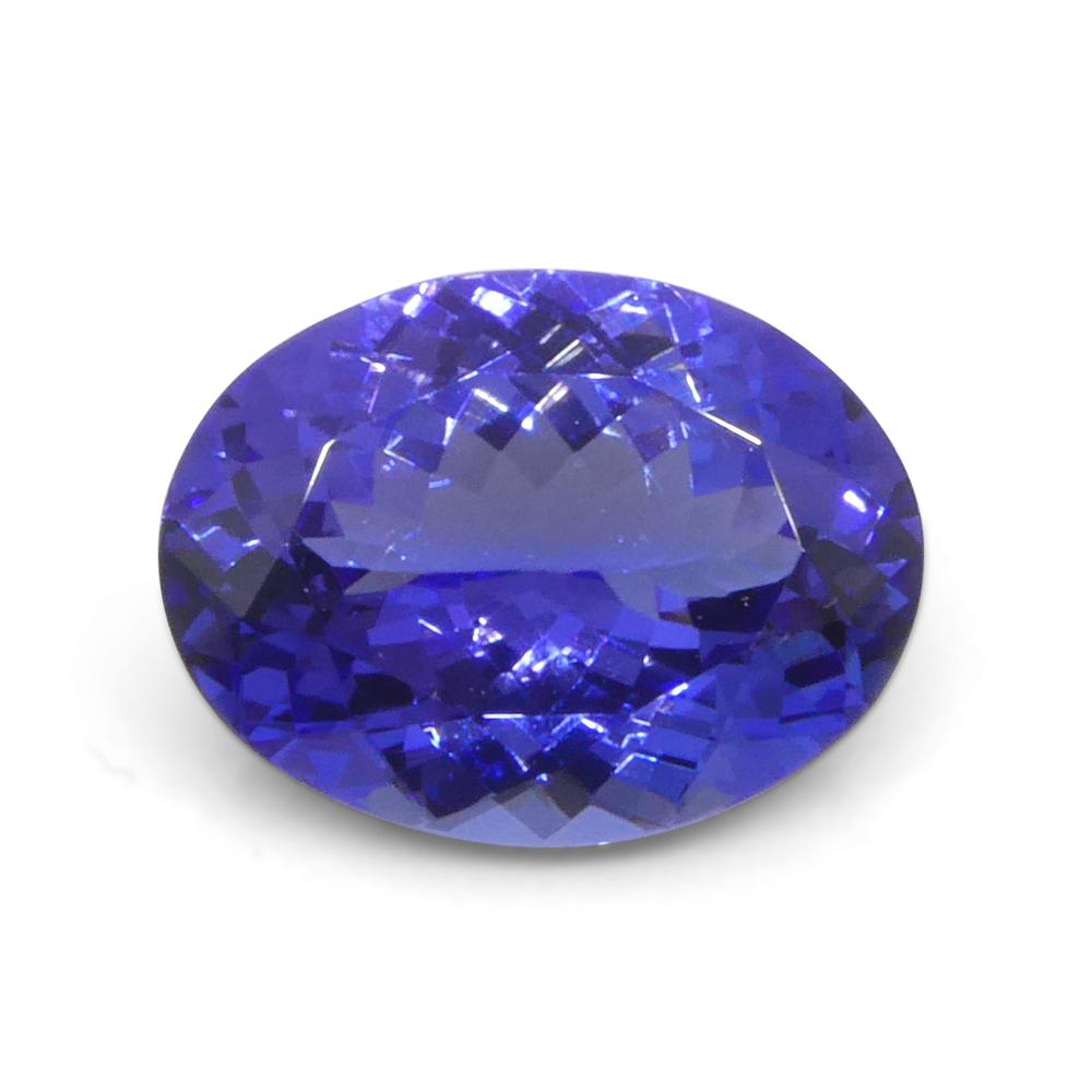 Women's or Men's 3.9ct Oval Violet Blue Tanzanite from Tanzania For Sale