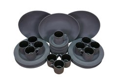 39pc Wedgwood Modern Schwarz Basalt China Teller Tee Kaffee Tassen Untertassen