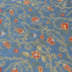 3.9x4.4 ft Embroidered Wall Hanging. All Silk Table Cover. Traditional Bed Cover