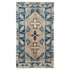 4x6.5 Ft Authentique tapis d'accent turc vintage fait à la main pour la décoration de la maison et du bureau