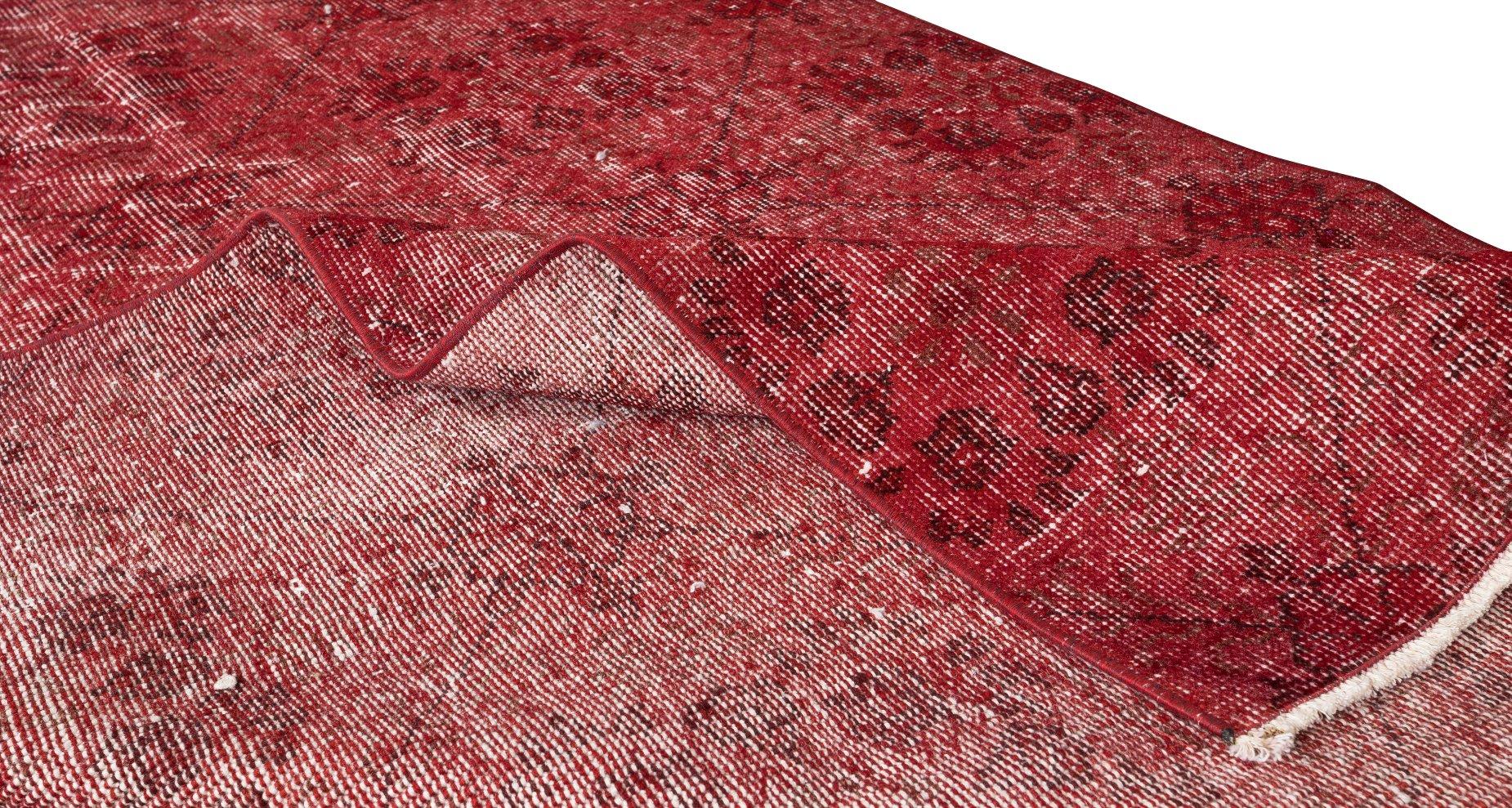 Modern Vintage Handmade Red Overdyed Rug from Central Anatolia For Sale