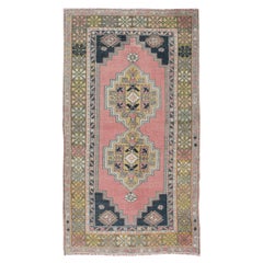 Traditional Hand Knotted Tribal Turkish Rug, Vintage Village Carpet